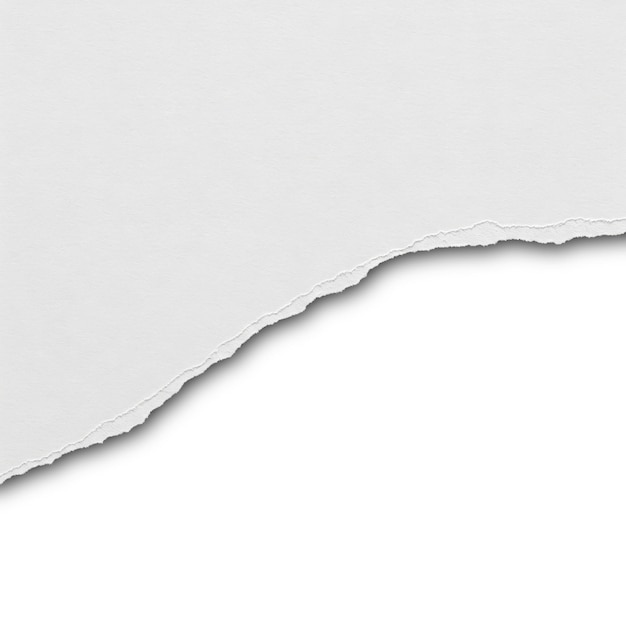 Zerrissenes weißes Papier mit rauer Kante