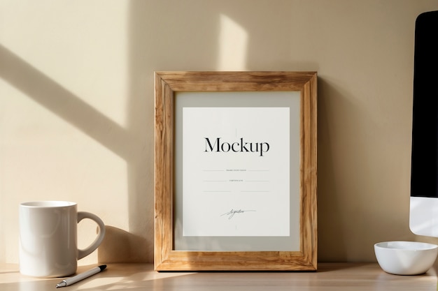Zertifikat im Rahmen-Mockup