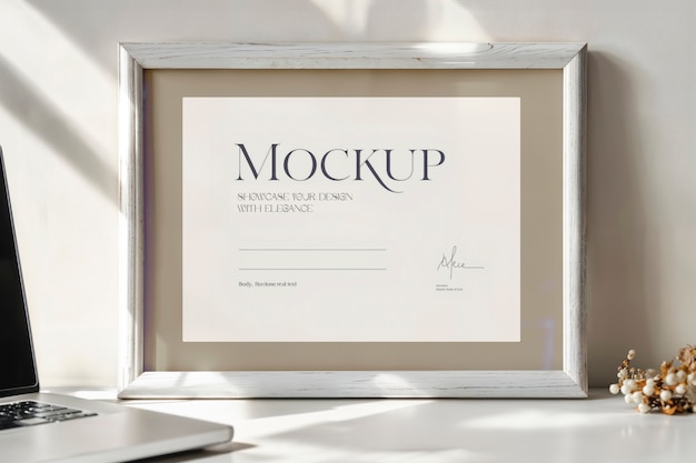 Zertifikat im Rahmen-Mockup