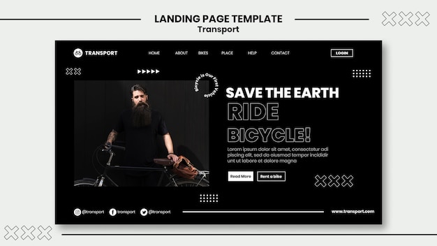 PSD zielseitenvorlage für fahrrad fahren