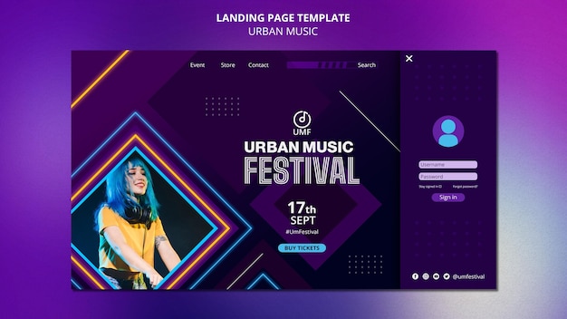 Zielseitenvorlage für urbane Musik