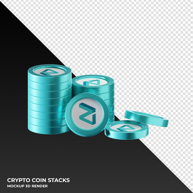 Zilliqa zil coin stacks cryptocurrency 3d render ilustración