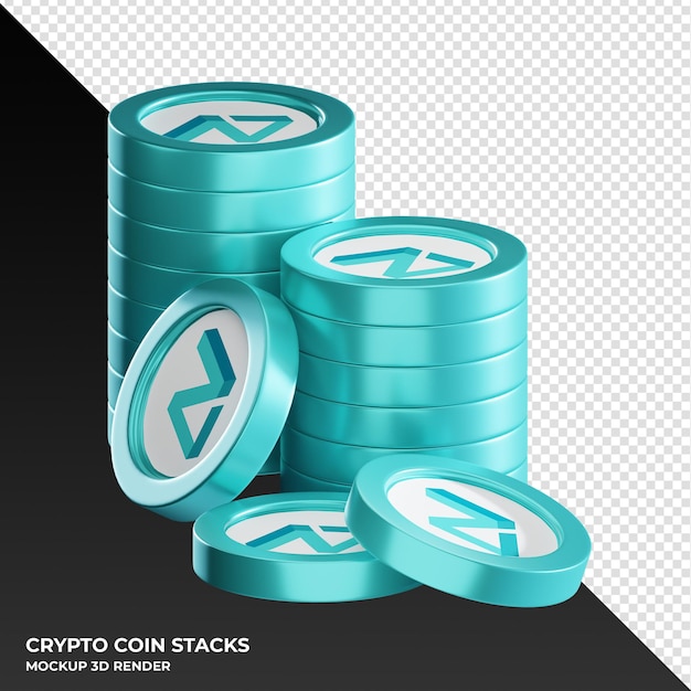 Zilliqa zil coin stacks cryptocurrency 3d render ilustración