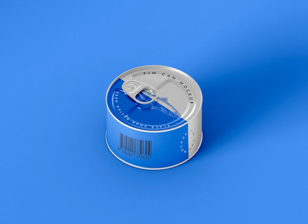 PSD zinnbehälter-mock-up-design für produkte