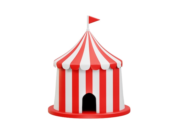 Zirkuszelt-Vektor-Symbol 3D-Rendering-Illustration