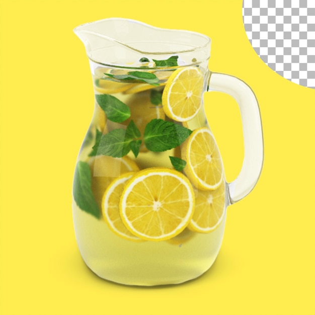 Zitronen-Eistee auf dem Glas für sommerliche Konzeptgetränke