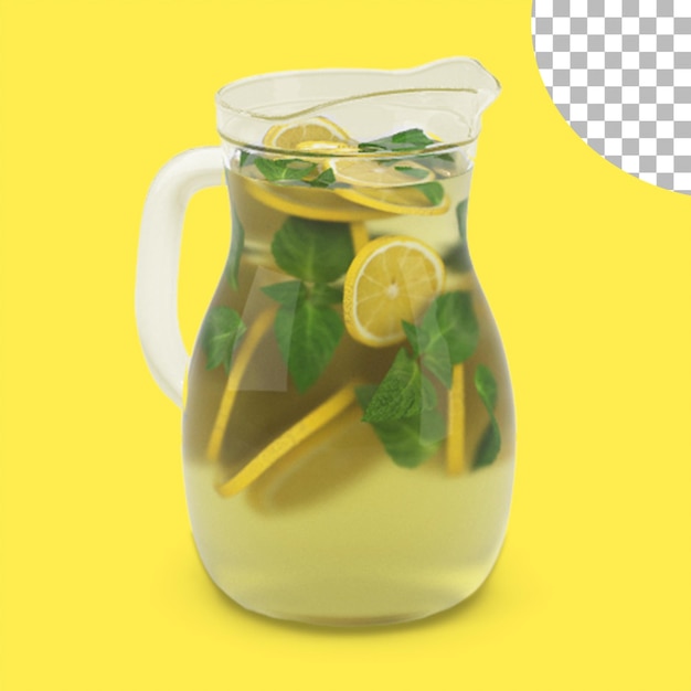 Zitronen-Eistee auf dem Glas für sommerliche Konzeptgetränke
