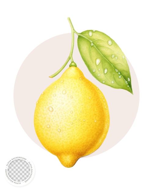 Zitronenillustration mit transparenter Illustration