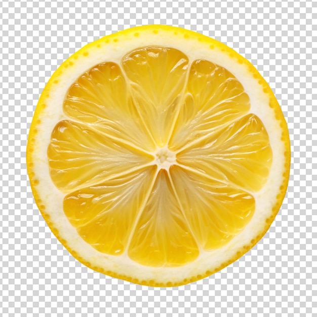 Zitronenscheibe isoliert auf durchsichtigem Hintergrund