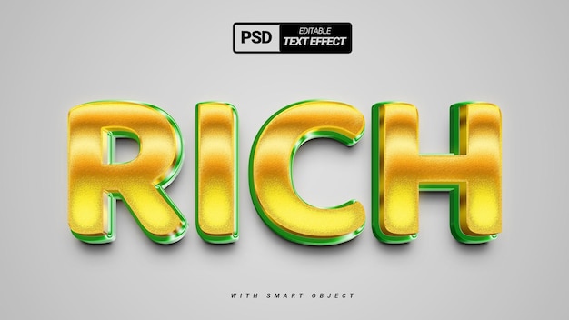 Zlatý lesklý luxusní 3D efekt bohatého textu