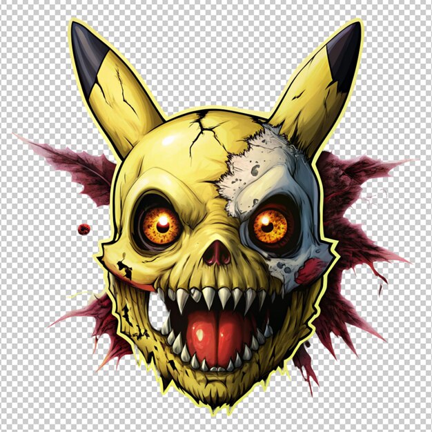 PSD el zombi pikachu en un fondo transparente