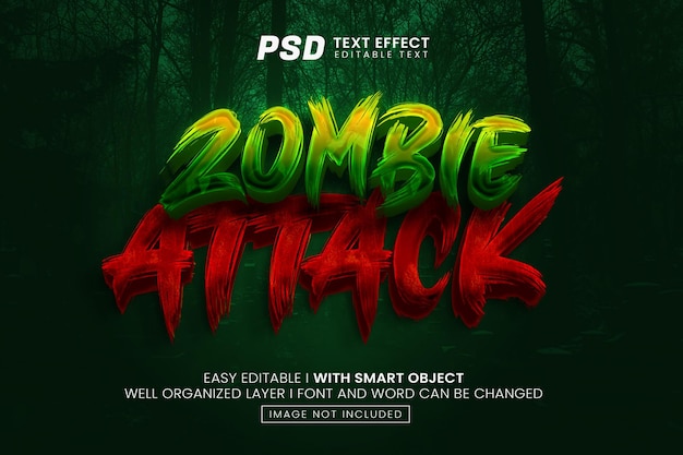 PSD zombie-angriff bearbeitbarer psd-texteffekt premium psd