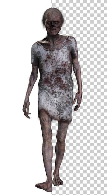 Zombie auf transparentem Hintergrund 3D-Rendering
