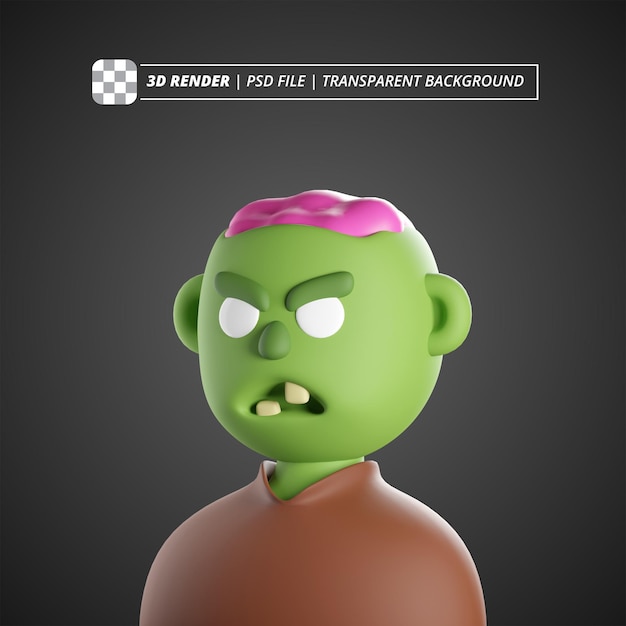 ZOMBIE AVATAR 3D RENDER ISOLIERTE BILDER