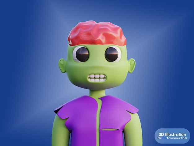Zombie di Halloween rendering 3D