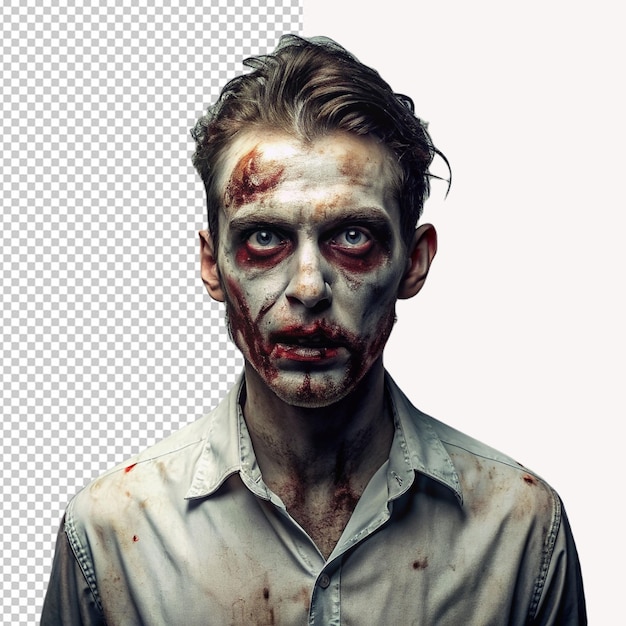 PSD zombie em fundo transparente