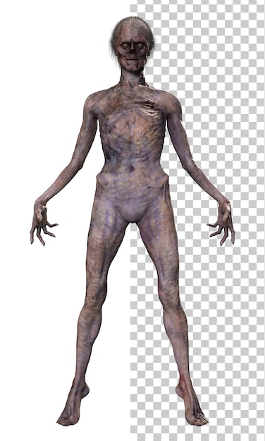 Zombie Sur Fond Transparent Rendu 3d