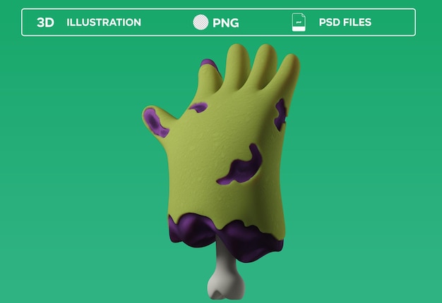 Zombie Hand 3D-Symbol-Illustration