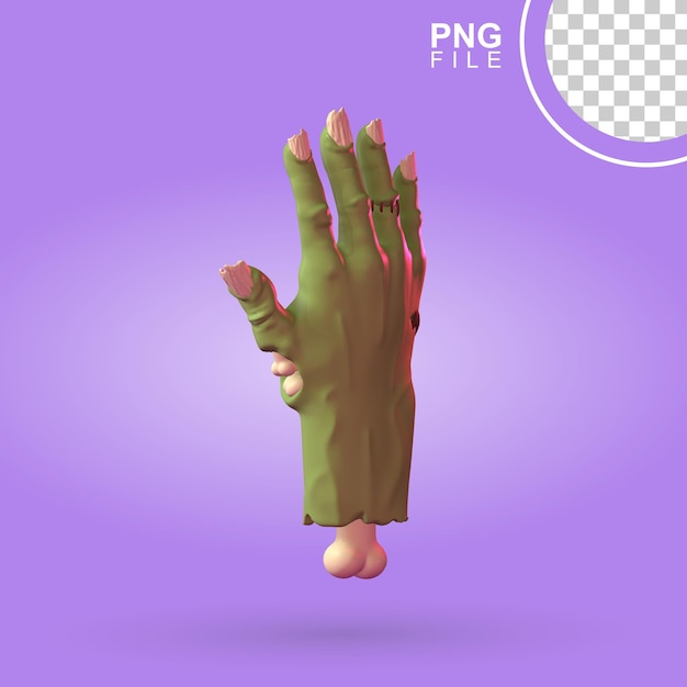 Zombie-Hand in 3D-Halloween-Illustration