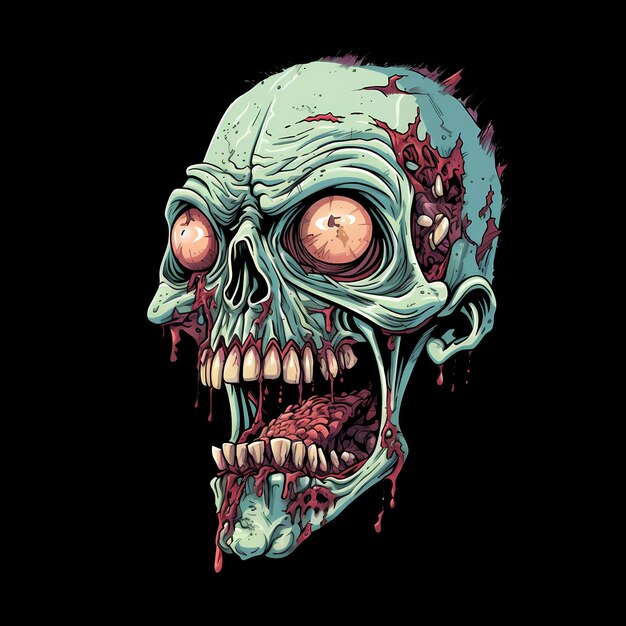 Zombie-Kunst-Illustrationen für Aufkleber, T-Shirt-Design, Poster usw.