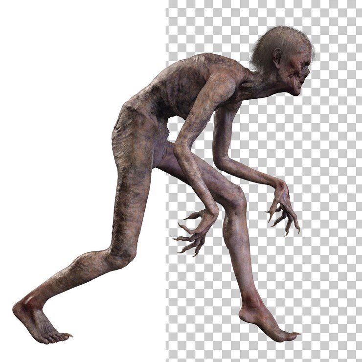 PSD zombie en render 3d de fondo transparente
