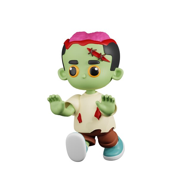 Zombie, Seltsam, 3d, Karikatur, Pose