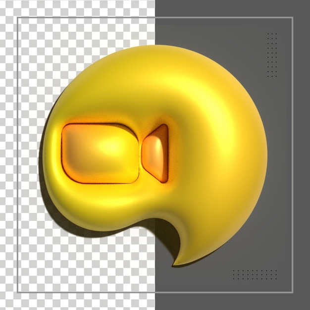 Zoom 3d Rendering Social Media Colorido icono brillante para composición Psd
