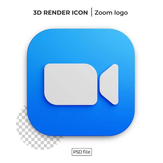 Zoom 3d renderizar logotipo