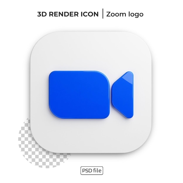 Zoom 3d renderizar logotipo