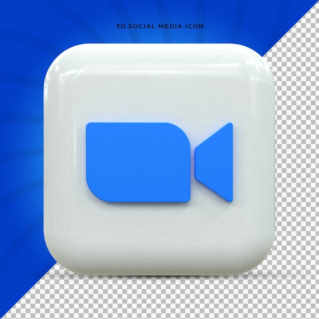 Zoom Buntes glänzendes 3D-Logo und Social Media 3D-Icon-Design