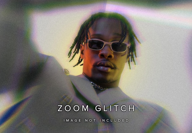 Zoom glitch psd-fotoeffekt