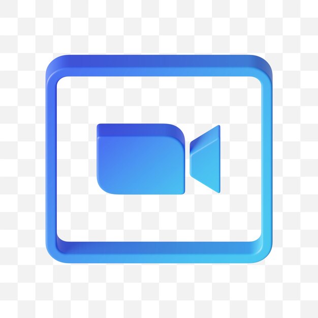 Zoom Icon de las redes sociales en 3D