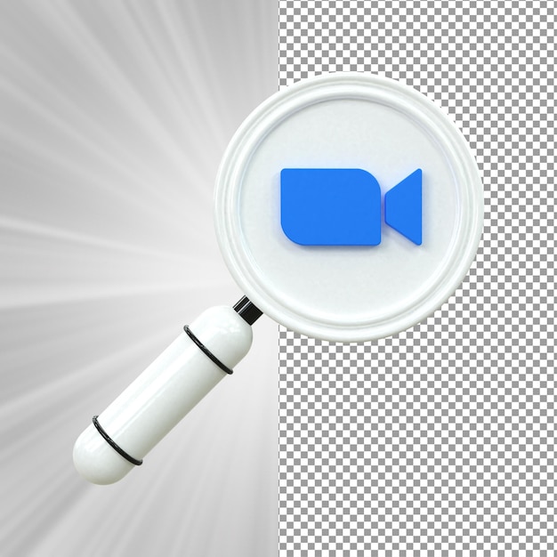 Zoom icono Colorido brillante social media 3d concepto