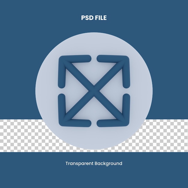 PSD zoom pfeil 3d-rendering symbol illustration pfeil