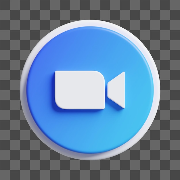 Zoom Social Media Icon 3D
