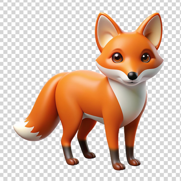 PSD zorro 3d aislado en un fondo transparente