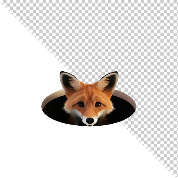 Zorro aislado sobre un fondo transparente