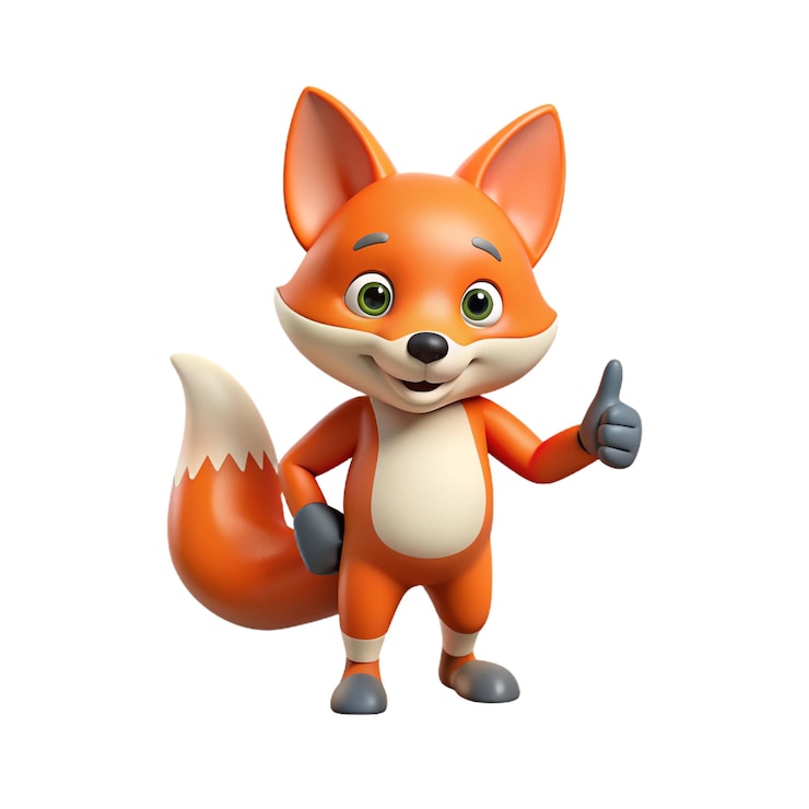 PSD el zorro de dibujos animados en 3d