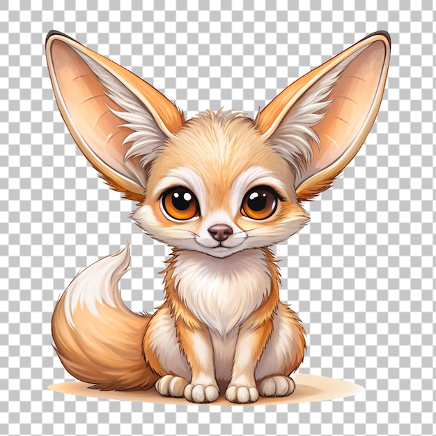 El zorro Fennec aislado en un fondo transparente Ilustración de renderización en 3D