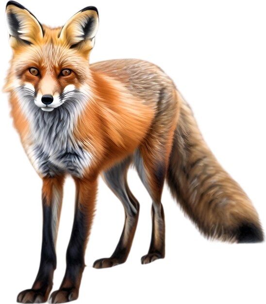 PSD el zorro rojo esbozo de lápiz de color de red fox vulpes vulpes