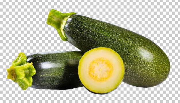 Zucchini Isolé Sur Un Fond Transparent Zucchini Coupé En Deux