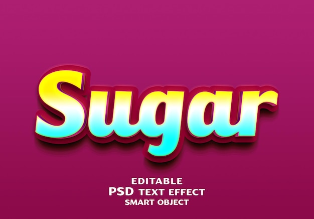 Zucker 3D-Text-Effekt-Design
