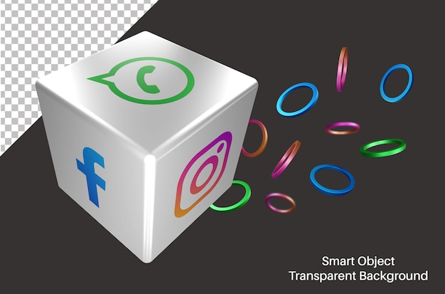 Zufälliges whatsapp-social-media-logo in 3d-würfeln