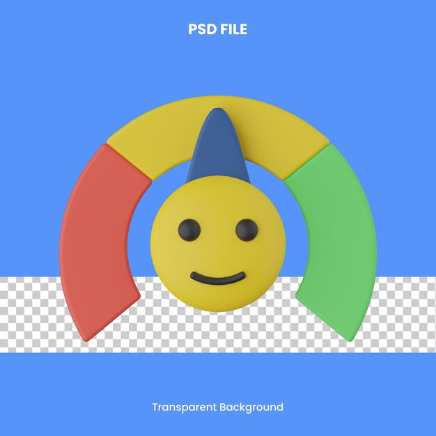 zufriedenheitsskala 3d-rendering psd-datei transparenter hintergrund