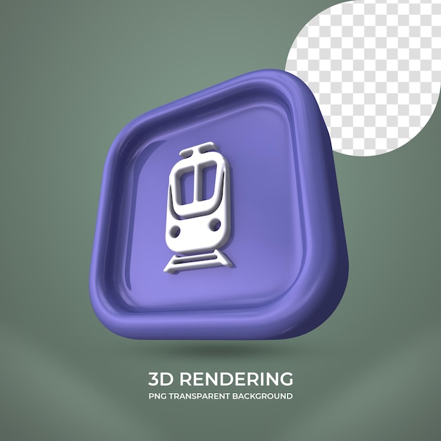 Zugsymbol 3d-rendering isoliert transparenten hintergrund