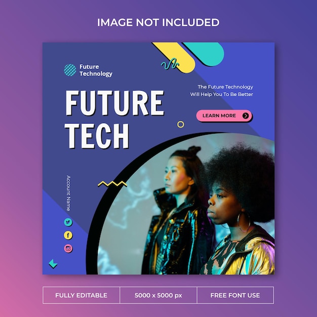 Zukünftige Technologie-Instagram-Post-Social-Media-Vorlage