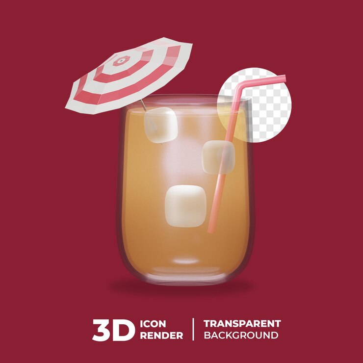 PSD zumo de naranja de verano de icono 3d
