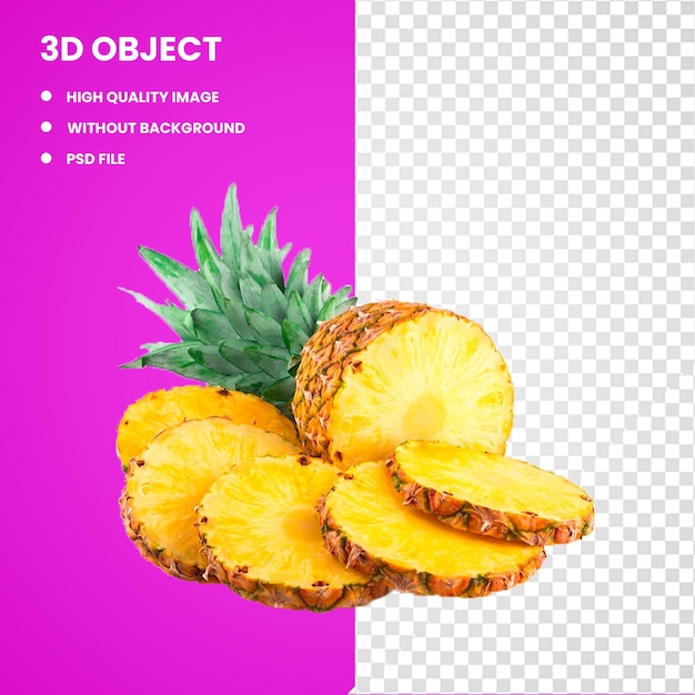 Zumo de piña 3d Smoothie de frutas miel de piña