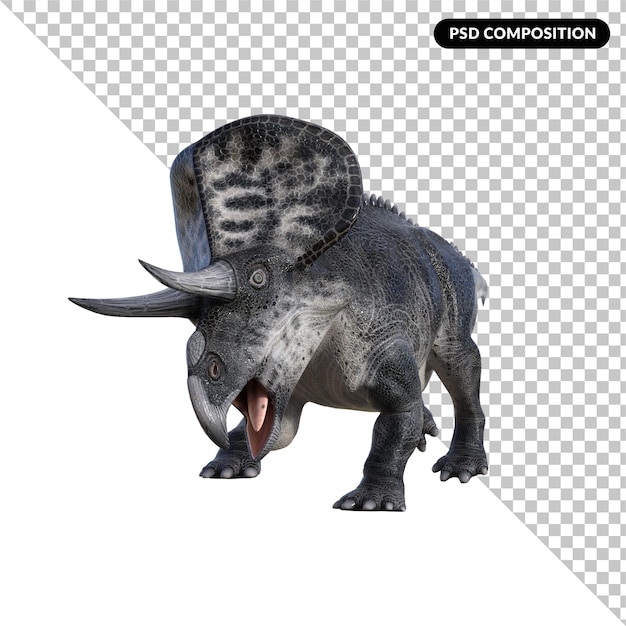 PSD zuniceratops dinosaure rendu 3d isolé