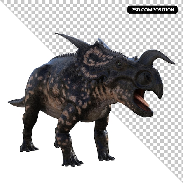 Zuniceratops dinosaurio aislado render 3d